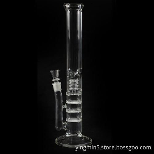 Glass Pipe, Oil Rig Glass Pipe, Glass Smoking Pipe with 3 Honey Comb Percs 18 Inches High (GB-026)